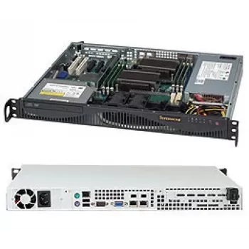 Supermicro SuperChassis 512F-350B1 (SC512F) 1U Rackmount Server Chassis, ATX, 350W, 2x 3.5" Bays, Black