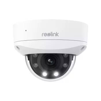 Reolink P437 4K PoE dome IP security camera, 8 MP 3840x2160, 5x optical zoom 2.7-13.5 mm, colour night vision, H.265, IK10, IP67, microSD up to 256 GB, white