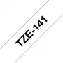 Brother TZE-141 címkézőszalag, fekete átlátszón
