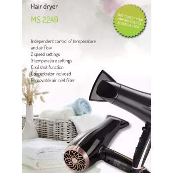Hair Dryer Mesko MS 2249 2000 W Black/Pink