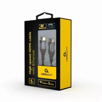 GEMBIRD nagy sebességű HDMI-kábel Ethernet-támogatással - Prémium sorozat, 5,0 m