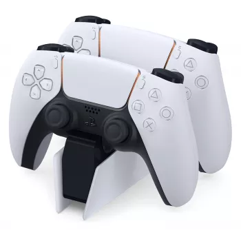 Charging station Sony DualSense charging stand for 2 PS5 controllers, white, snaps