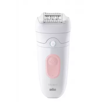 Braun Silk-épil 5 SE5-000 Epilator, Wet & Dry, 2 Speeds, Rechargeable, up to 40 min, incl. Cleaning Brush, White/Pink
