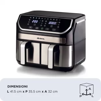Ariete 4625/00 forrólevegős fritőz 9 L 2100 W fekete ezüst
