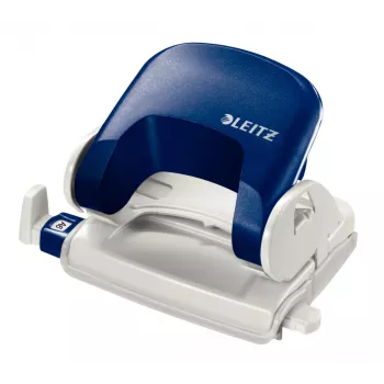 Leitz NeXXt 5038 Hole Punch (5038-00-35), 16 sheets, metal base with plastic bottom, guide rail, Blue
