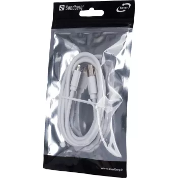 Sandberg MicroUSB szinkronizáló/töltő 1m SAVER, 1 m, Micro-USB A, USB A, fehér