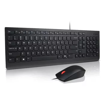 Lenovo Essential Wired Combo Black US Euro keyboard Mouse included Universal USB