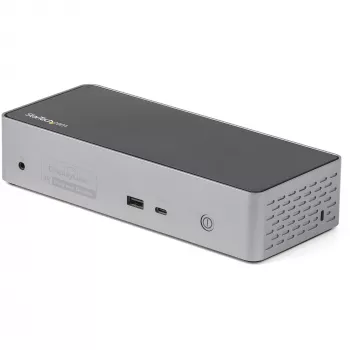 StarTech.com USB-C dokkoló – 4K 60Hz Quad-Monitor DisplayPort & HDMI – univerzális USB-C dokkolóállomás 100W Power Delivery-vel – USB hub 1x USB Type-C & 3x USB-A, Ethernet, audio