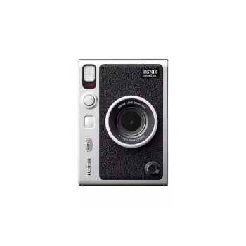 Instant print camera Fujifilm Instax Mini Evo — 1/5 inch CMOS 2560×1920, 3 inch TFT, 1/8000–0.25s shutter, built-in flash, 285 g, silver/black