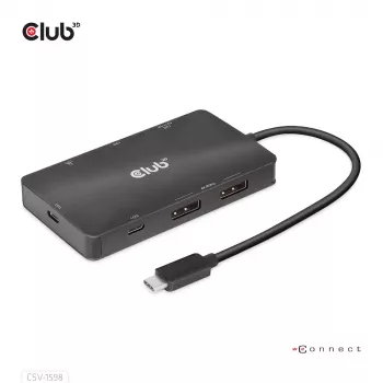 CLUB3D USB Gen2 Type-C – Dual DisplayPort 4k60Hz 7-in-1 HUB