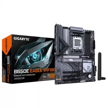 GIGABYTE B650E EAGLE WIFI6E alaplap - AMD Ryzen 9000 Series CPU-k, 8+2+2 fázisú VRM, akár 8200MHz DDR5 (OC), 1xPCIe 5.0 + 2xPCIe 4.0 M.2, 2.5GbE LAN, WIFI 6E, USB 3.2 Gen 2