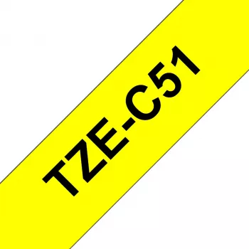 Brother laminált szalag TZe fekete fluoreszkáló sárgán 2,4 cm 5 m