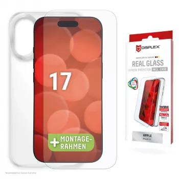 Displex kijelzővédő fólia + tok Apple iPhone 17 készülékhez, Eco rögzítőkeret, karcolásálló