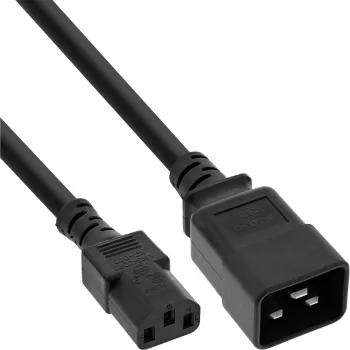 InLine táp-adapterkábel, IEC-60320 C20-C13, 3x1,5 mm², max. 10 A, 1 m