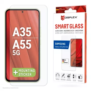 Displex Smart Glass (9H) Samsung Galaxy A35/A55 5G-hez, rögzítőmatrica, törhetetlen