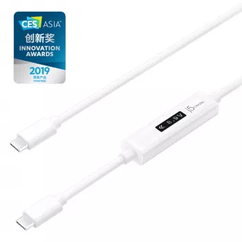 j5create JUCP14-N USB-C 2.0 to USB-C Charging Cable with OLED Dynamic Power Meter
