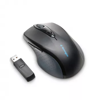 Kensington Pro Fit Wireless Full-Size Mouse, Ambidextrous, Optical, RF Wireless, 1600 DPI, Black