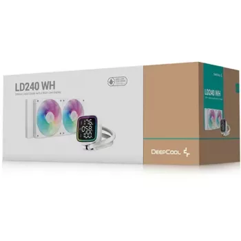 DeepCool LD240 R-LD240-WHDMMN-G-1 All-in-One Liquid CPU Cooler, 12 cm, 72.04 CFM, AM4/AM5, White