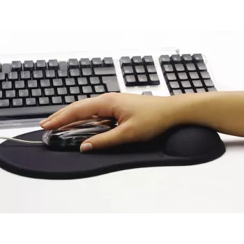 Sandberg Gel Mousepad with Wrist Rest, Black, Monochromatic, Gel, Wrist rest