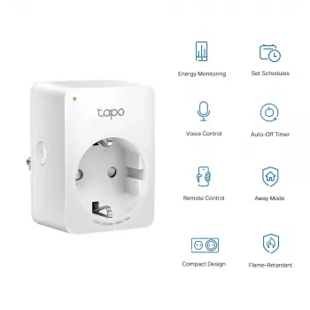 TP-Link Tapo P110 Mini Smart Wi-Fi Socket, Energy Monitoring, 2-Pack