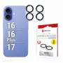 Displex Full Cover kamerlencse-üveg iPhone 16/16 Plus/17, 10H, teljes kameravédelem, gyorsrögzítés, 2 darabos csomag