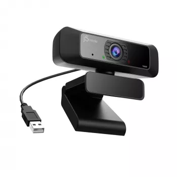 j5create JVCU100 USB™ HD Webcam with 360° Rotation, 1080p Video Capture Resolution, Black