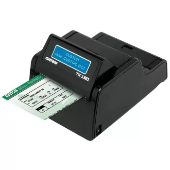 Label printer CUSTOM TK180 — thermal transfer, 300×300 DPI, 200 mm/s, max paper width 82.5 mm, wired Ethernet, black