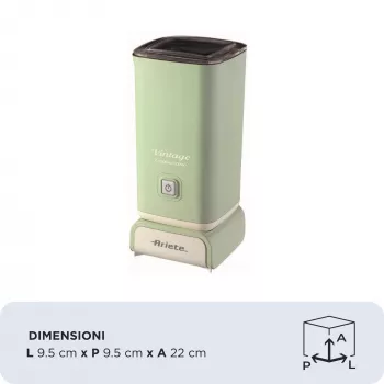 Ariete 2878 Vintage tejhabosító – forró és hideg tejhabosító – cappuccino, csokoládé, liofilizált italok – 500 watt – zöld