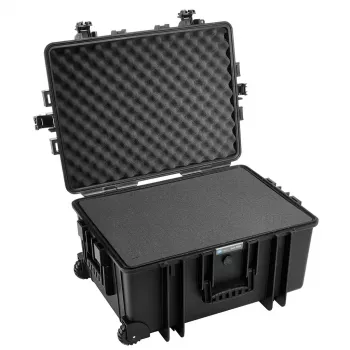 B&W outdoor.case Type 6800 (6800/B/SI) Hard Shell Case with Foam Inlay, Polypropylene, Black