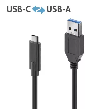 PureLink IS2611-005 iSeries Premium USB-C to USB-A Cable, USB 3.1 Gen 2, 10 Gbps, 3 A, 0.5 m, Black