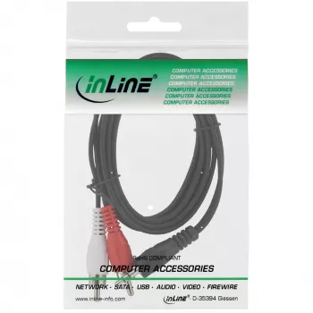 InLine 89939L audiokábel 2x RCA dugó / 3,5 mm jack dugó sztereó 3 m