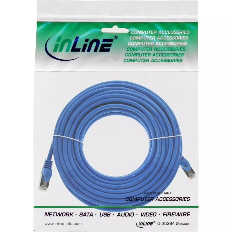 InLine patchkábel SF/UTP Cat.5e kék 15 m