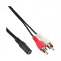 Audiokábel 2x RCA dugó / 3,5 mm sztereó aljzat 5 m InLine 89940E