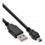 InLine USB 2.0 Mini kábel USB Type-A dugó / Mini B dugó, 5 pólusú, fekete, 1 m
