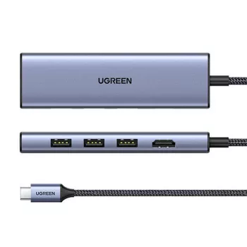 UGREEN 20956A Revodok CM511 6-in-1 USB-C hub, HDMI, 3x USB-A 3.0, SD/TF, 5 Gbps, Silver