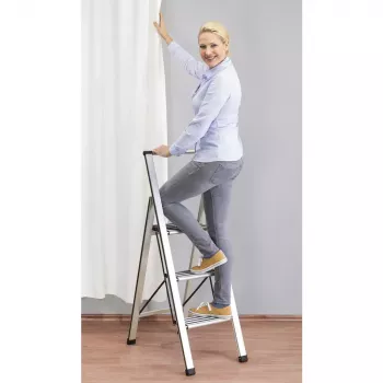 Household ladder Wenko 601011100 Aluminium design folding stepladder 2-step