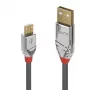 Lindy 1m USB 2.0 Type A – Micro-B kábel, Cromo Line, 1 m, USB A, Micro-USB B, USB 2.0, 0.48 Gbit/s, szürke