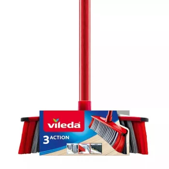 Vileda 3Action 3in1 Broom, Red