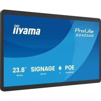 iiyama ProLite S2425AS-B1P Digital signage flat panel 60.5 cm (23.8 inch) LCD Wi-Fi 500 cd/m² Full HD Black Built-in processor Android 24/7