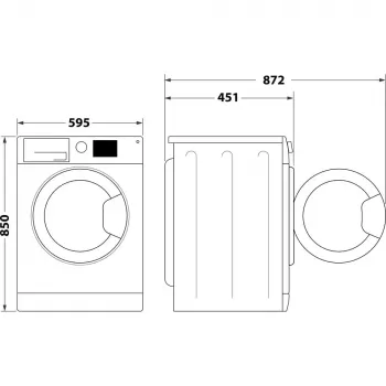 Whirlpool WRSB 7259 D EU mosógép elöltöltős 7 kg 1151 ford/perc fekete, fehér