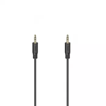 Hama Flexi-slim audiokábel 0,75 m 3,5 mm fekete dugó-dugó aranyozott