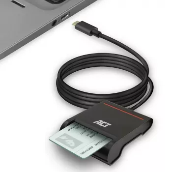 ACT külső USB-C okoskártya eID kártyaolvasó, fekete