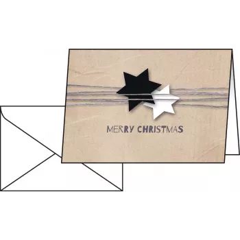 Sigel DS079 Christmas card Christmas Wrapping, A6 (148x105 mm), 220 g glossy card, Merry Christmas lettering, 1 pc
