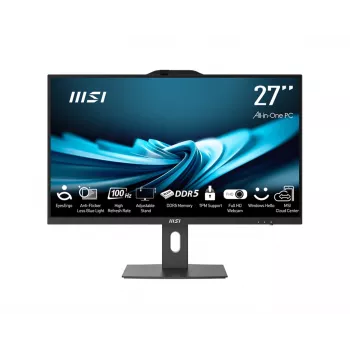 MSI Pro AP272P 14M-867XEU Intel® Core™ i5 i5-14400 68.6 cm (27 inch) 1920 x 1080 pixels All-in-One PC 16 GB DDR5-SDRAM 512 GB SSD Wi-Fi 6E (802.11ax) Black