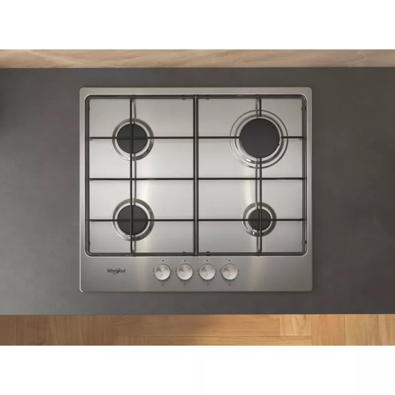 Whirlpool TGML 650 IX rozsdamentes acél beépíthető 58 cm gáz 4 főzőzóna