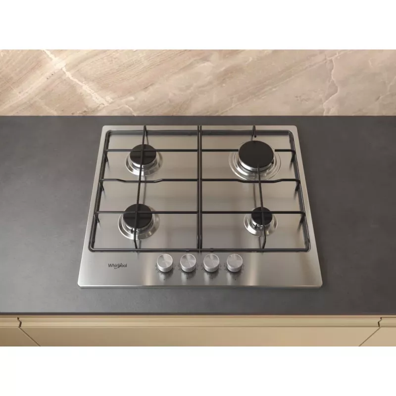 Whirlpool TGML 650 IX rozsdamentes acél beépíthető 58 cm gáz 4 főzőzóna