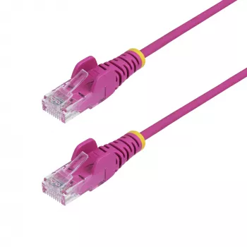 StarTech.com 15 m rózsaszín karcsú CAT6 Ethernet-kábel, reteszvédő RJ45-dugó, 100W PoE, UTP, LSZH, 28AWG tiszta csupasz réz, karcsú RJ45 hálózati patch-kábel húzásmentesítéssel, egyenként tesztelve