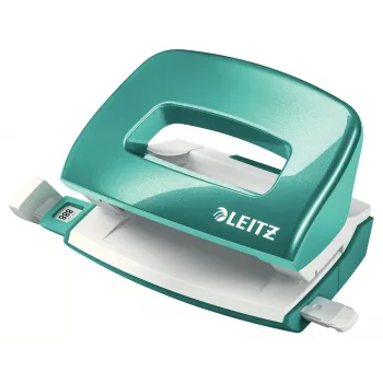 Leitz NeXXt WOW Mini lyukasztó 2-es / 10 lap, 10 lap, türkiz, szürke, műanyag, 8 cm, 5,5 mm, A4