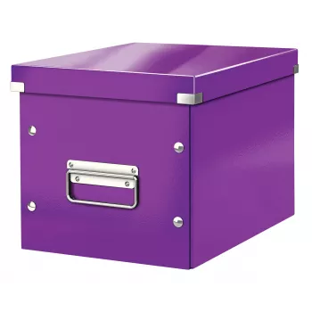 Leitz Click & Store WOW Cube Medium tárolódoboz, lila, karton, 260 mm, 260 mm, 240 mm