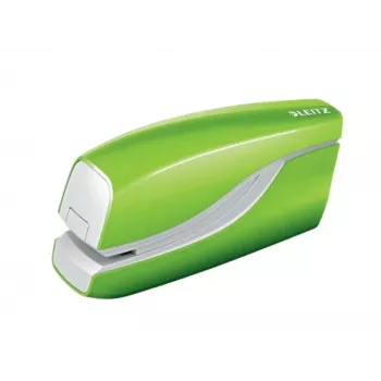 Leitz NeXXt tűzőgép elemes WOW 5566, 10 lap, elöltöltős, 1 cm, műanyag, zöld, elem